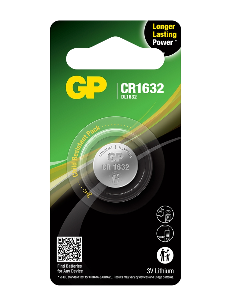 Batteri GP CR1632-C1 3V Lithium