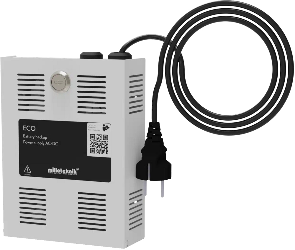 Batteribackup Milleteknik ECO 24V 1A Mini inkl. 1,2Ah batterier